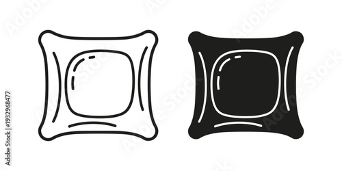 Comparison of two differently shaded square designs with rounded corners and inner circles