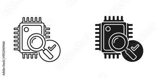 Microprocessor chips under different magnifications or analysis tools