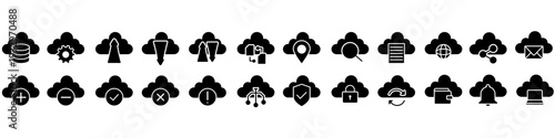Cloud servis icon vector set. cloud storage  illustration sign collection. Data center symbol. Cloud server  logo.