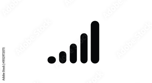 A minimalist depiction of increasing signal strength represented by vertical bars a common visual indicator silhouette high quality professional