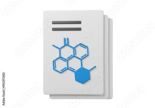 Plakat Scientific Research Papers with Chemical Structure Visualization