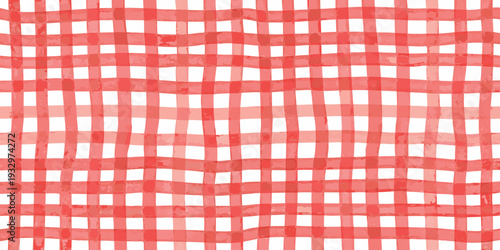 A red and white checkered pattern resembling a picnic tablecloth