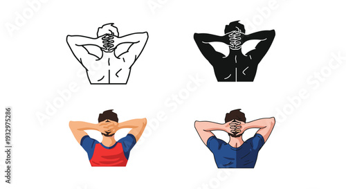 Man Relaxing Hands Neck Calmness