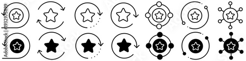 Reward vector set. premium Illustration sign collection.  Rating symbol. Star logo.