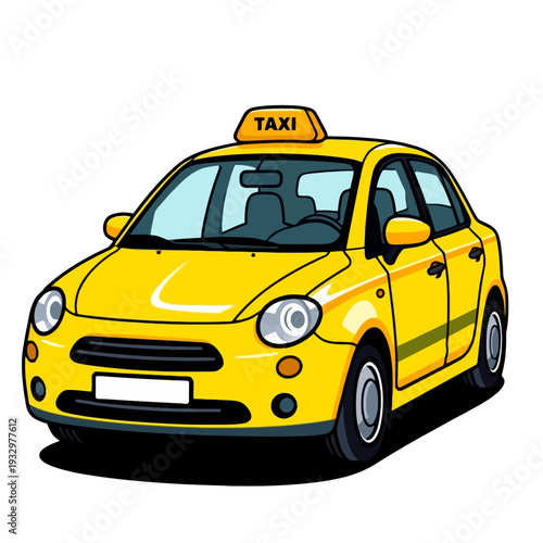Yellow Taxi Car Illustration