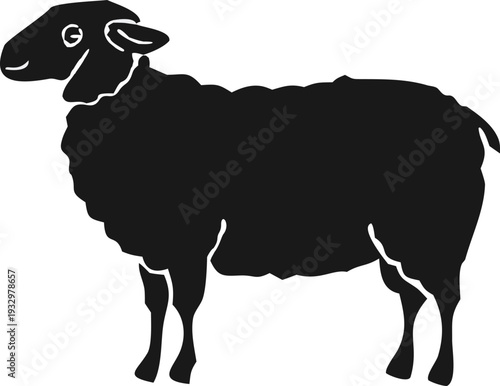 Black sheep vector illustration