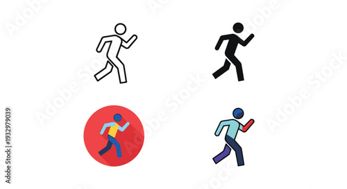 Runner Icon Set Motion Graphic Commercial