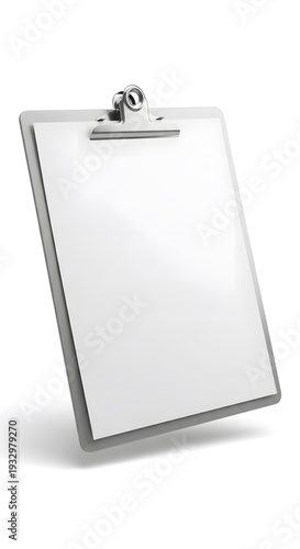 Clipboard on white background with clipping and clipping clipping board.