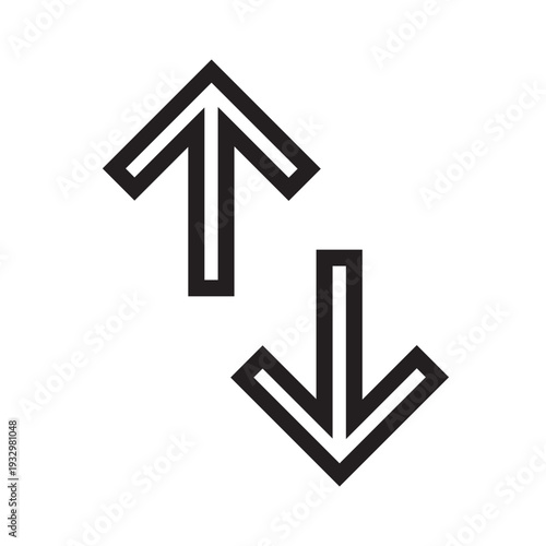 Vector of Icon Exchange Arrows Vertical Up dan Down Swap_Line Icon