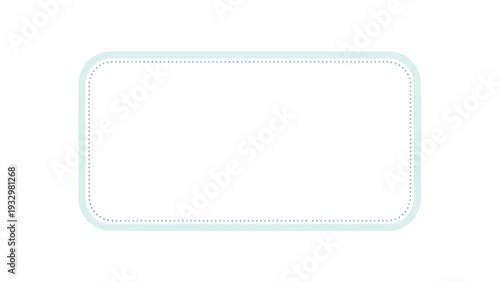 A light blue rectangular border with a dotted line inside on a white background.