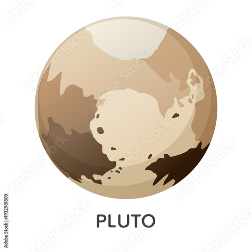Dwarf Pluto planet vector illustration. Solar system space object