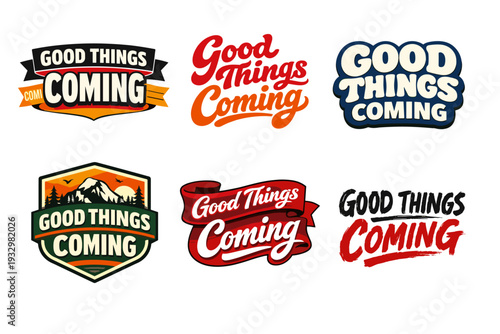 Diverse good things coming logos with vintage and modern styles