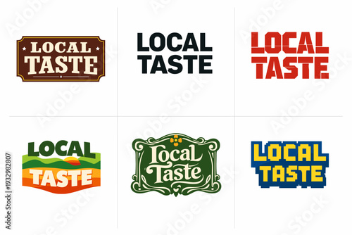 Local taste logos: diverse styles and designs