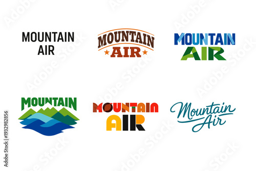 Mountain air logo collection in various artistic styles