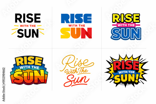 Rise with the sun: bold typography logos in vibrant colors