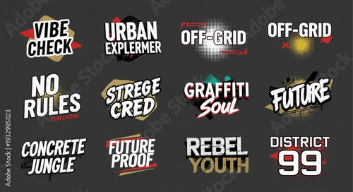 Urban Graffiti Style Typography Designs for Apparel and Posters.
