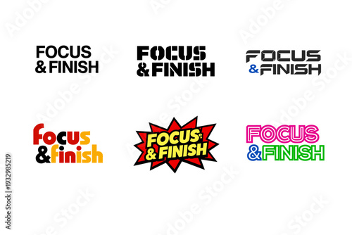 Focus and finish: creative logo designs in bold typography and vibrant colors