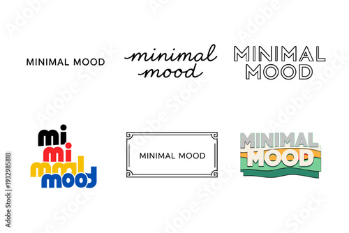 Minimal mood logo designs in various styles and fonts