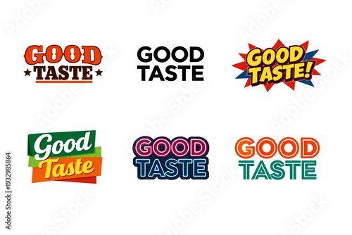 Good taste text designs in various styles and colors