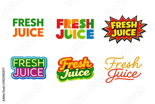 Colorful fresh juice logos in bold and vibrant designs
