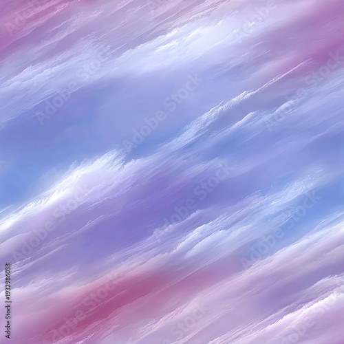 This artwork features a smooth blend of pastel blue and pink hues in a gradient with blurred edges and a blank banner for text SEAMLESS PATTERN