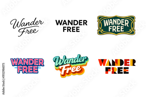 Retro and modern wander free logos collection