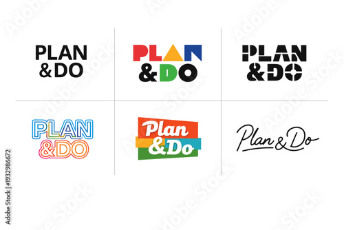 Diverse 'plan & do' logo designs: creative typographic variations