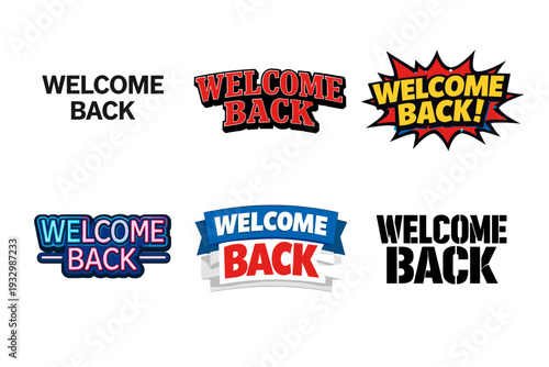 Colorful welcome back designs in various styles
