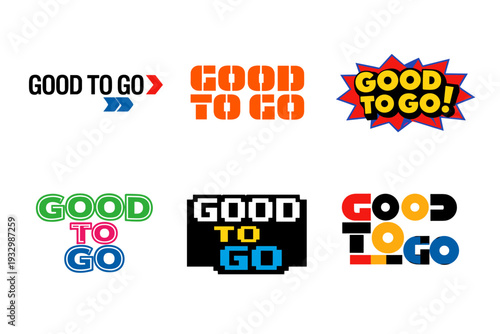 Variety of creative good to go text logos and designs