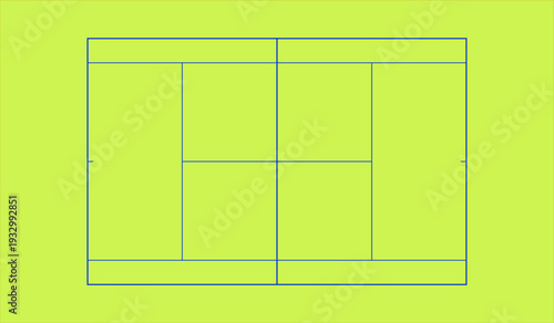 Vibrant Green Tennis Court Surface Layout with Blue Marking.