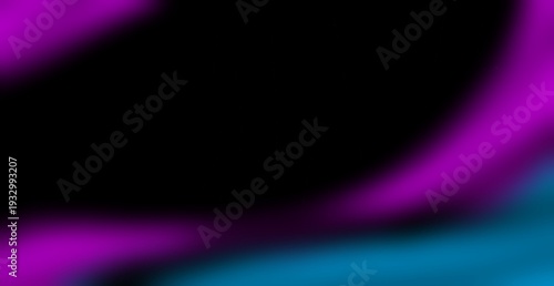 Cool blue and purple abstract gradients merge smoothly. Isolated on deep black background. Ideal for banners and posters.