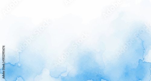 Soft blue watercolor washes fading into white background abstract texture artistic backdrop