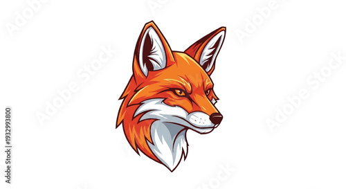 Fox logo on white background. Fox logo design. Fox logo illustration.