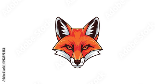 Fox logo on white background. Fox logo design. Fox logo illustration.