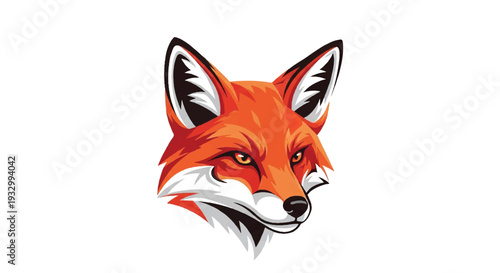 Fox logo on white background. Fox logo design. Fox logo illustration.