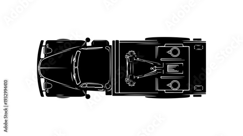 Overhead view of sleek car interior with modern dashboard design
