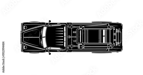 Top down view of sleek car interior with modern design