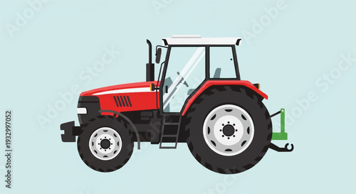 Tractor flat vector design. Farm tractor agricultural machinery farming equipment. Tractor illustration.