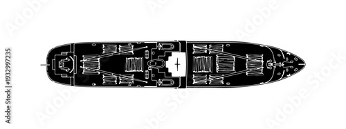 Vector illustration of a ship deck plan