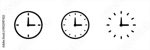 Simple Vector Clock Icons for Scheduling, Deadlines, and Time Management