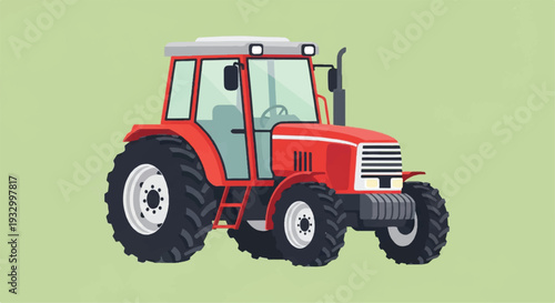 Tractor flat vector design. Farm tractor agricultural machinery farming equipment. Tractor illustration.