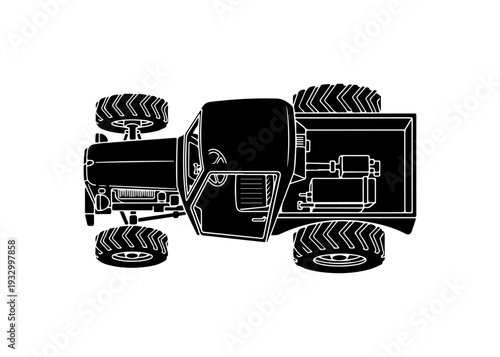 Modern Farm Tractor Graphic Design