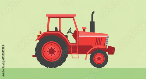 Tractor flat vector design. Farm tractor agricultural machinery farming equipment. Tractor illustration.
