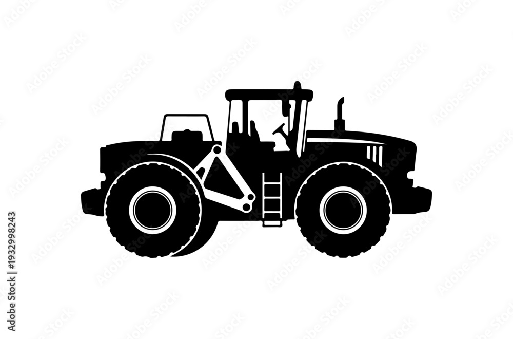 Obraz premium Modern tractor silhouette with clean lines and detailed design