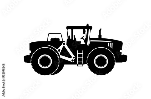 Modern tractor silhouette with clean lines and detailed design