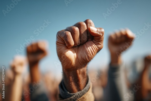 Raised Fist in Unity: Symbol of Solidarity and Strength