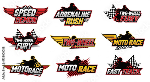 Motorcycle Racing Logos - Adrenaline Rush, Speed, and Two-Wheel Fury.