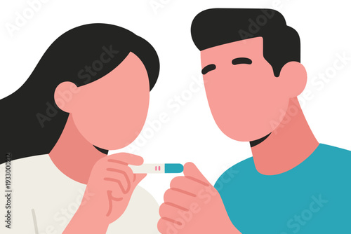 Vector A married couple finds out about their pregnancy Illustration Creative Design Template 