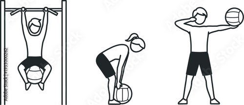 Basic calisthenics and basketball training exercises for upper body and core strength