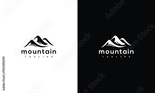 Mountain Logo Design - Minimalist Vector Peak Icon for Outdoor Adventure Brand Identity.